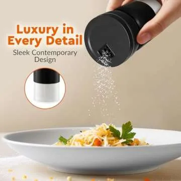 Stylish HOME EC Salt and Pepper Shaker Set - Adjustable Pour Holes