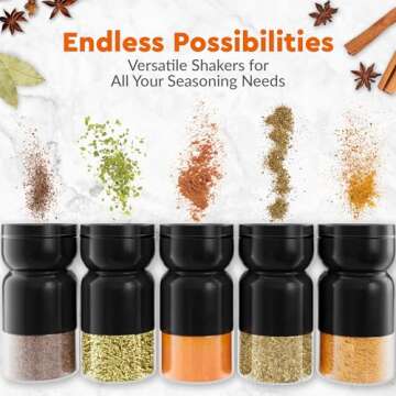 Stylish HOME EC Salt and Pepper Shaker Set - Adjustable Pour Holes