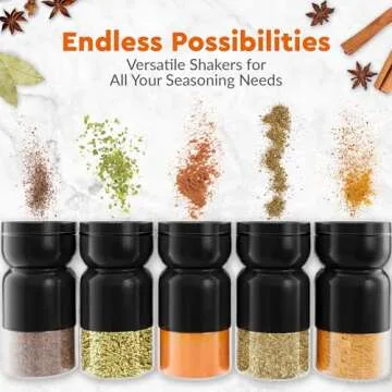 Stylish HOME EC Salt and Pepper Shaker Set - Adjustable Pour Holes