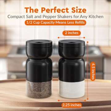 Stylish HOME EC Salt and Pepper Shaker Set - Adjustable Pour Holes