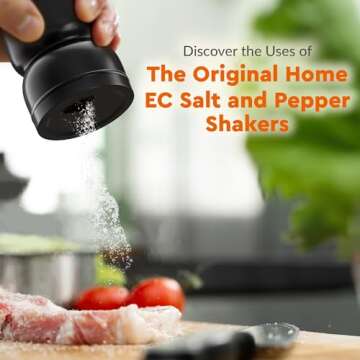 Stylish HOME EC Salt and Pepper Shaker Set - Adjustable Pour Holes