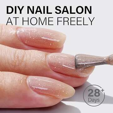 AILLSA Nude Shimmer Gel Polish Caramel Iridescent Jelly Gel Polish Neutral Color Holographic Glitter Translucent Nail Polish Sheer Natural Sparkle Soak Off U V Gel for Fall Nail Art 0.51 Fl Oz /GB113