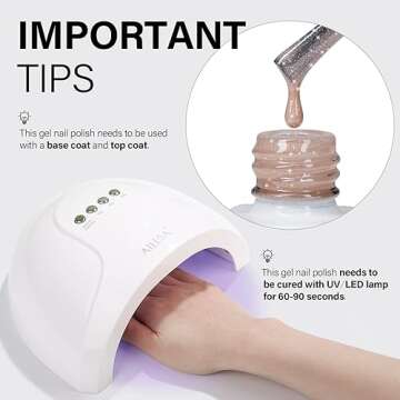 AILLSA Nude Shimmer Gel Polish Caramel Iridescent Jelly Gel Polish Neutral Color Holographic Glitter Translucent Nail Polish Sheer Natural Sparkle Soak Off U V Gel for Fall Nail Art 0.51 Fl Oz /GB113