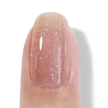 AILLSA Nude Shimmer Gel Polish Caramel Iridescent Jelly Gel Polish Neutral Color Holographic Glitter Translucent Nail Polish Sheer Natural Sparkle Soak Off U V Gel for Fall Nail Art 0.51 Fl Oz /GB113