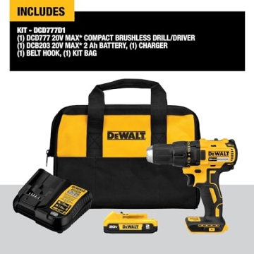 DEWALT 20V Max Brushless Cordless Drill with Battery