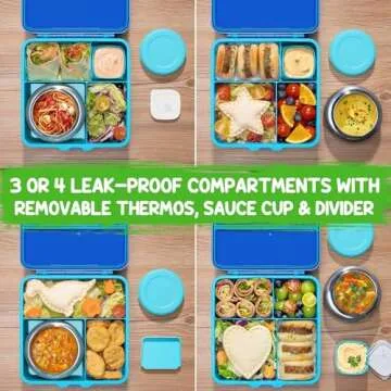 Fimibuke Kids Bento Box with Thermos, 60OZ Leakproof