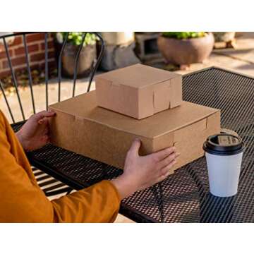SCT Kraft One-Piece Non-Window Bakery Boxes, 10 x 10 x 4, Brown, Paper, 100/Bundle