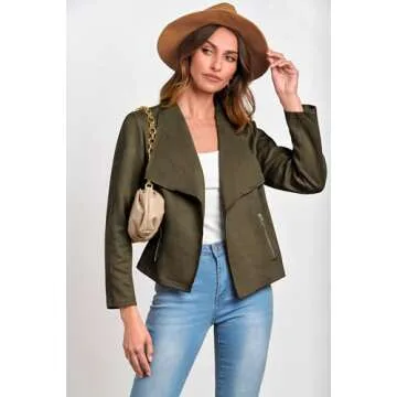 Stylish PRETTYGARDEN Women's Faux Suede Jacket for Every Season