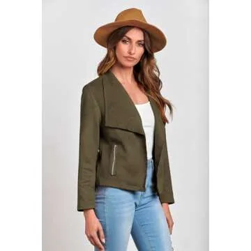 Stylish PRETTYGARDEN Women's Faux Suede Jacket for Every Season