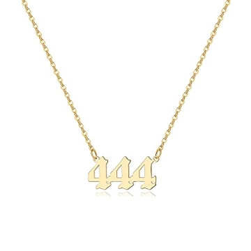 18K Gold Plated Angel Number 444 Necklace - Symbol of Hope & Positivity