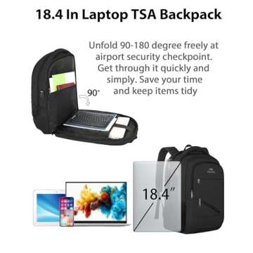 MATEIN Extra Large Business Travel Anti Theft Laptop Backpack, 18 Inch TSA Airline Approved Carryon ...