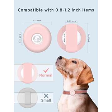 Airtag Dog Collar Holder (4 Pack), Silicone Cat Collar Case for Apple Airtag, Anti-Lost Air Tag Case Collar Holder Compatible with Pet Collars Loop & Backpack Accessories
