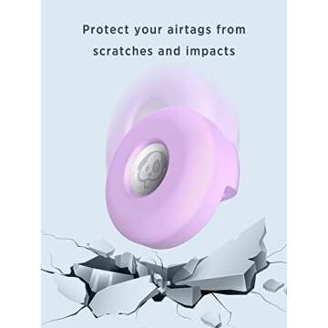 Airtag Dog Collar Holder (4 Pack), Silicone Cat Collar Case for Apple Airtag, Anti-Lost Air Tag Case Collar Holder Compatible with Pet Collars Loop & Backpack Accessories