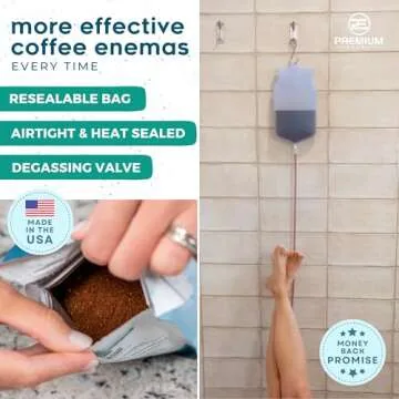 PE Premium Enema Organic Coffee for Enemas. Light Roast, Medium Ground, Specialty Grade. High in Palmitic Acid and Caffeine. Ideal for for Gerson Therapy, Liver Detox and Colon Cleansing (1 Lb)