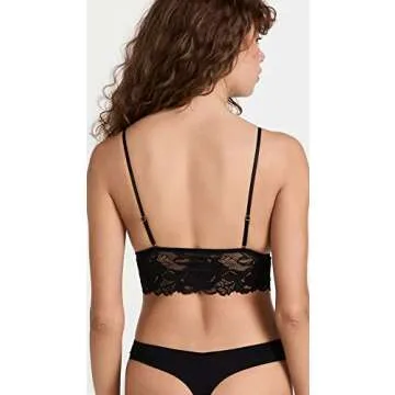 Free People Women's Everyday Lace Longline Bralette, Black, S
