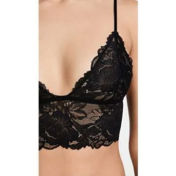 Free People Women's Everyday Lace Longline Bralette, Black, S