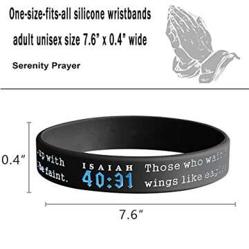 Jstyle 12PCS Silicone Christian Wristbands Bracelets for Men Women Faith Bible Verses Rubber Inspira...