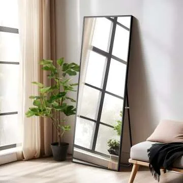 NeuType Full Length Mirror Hanging or Leaning Against Wall, Large Rectangle Bedroom Mirror Floor Mir...
