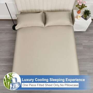 PHF Bamboo Cooling Fitted Sheet for Twin Size Comfort
