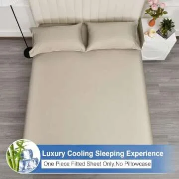 PHF Bamboo Cooling Fitted Sheet for Twin Size Comfort