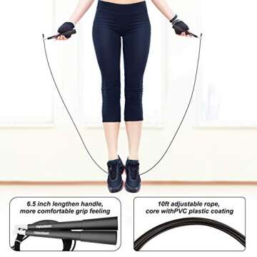 Jump Rope,mysuntown Adjustable Jumping Rope for Workout Fitness Exercise Speed Rope for Kids, Women, Men All Heights and Skill Levels