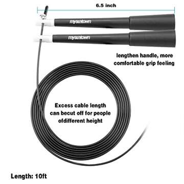 Jump Rope,mysuntown Adjustable Jumping Rope for Workout Fitness Exercise Speed Rope for Kids, Women, Men All Heights and Skill Levels
