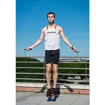 Jump Rope,mysuntown Adjustable Jumping Rope for Workout Fitness Exercise Speed Rope for Kids, Women, Men All Heights and Skill Levels