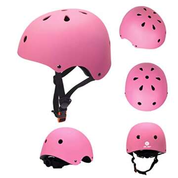 Glaf Toddler Helmet 2-4 Years Kids Bike Helmets for 8-14 Years Old Baby Girls Boys Multi-Sport Helmet Adjustable Skateboard Bicycle Helmet Lightweight 2 Sizes for Toddler to Youth (Pink, Medium)