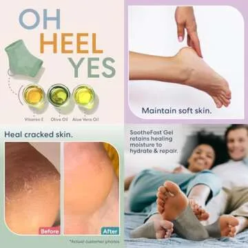 Dr. Frederick's Original Moisturizing Heel Socks for Cracked Heel Treatment - 2 Pairs - Socks for Dr...
