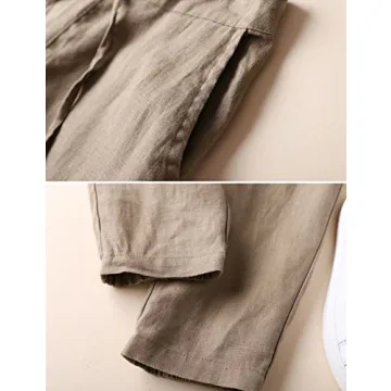 Chic IXIMO Women's Linen Tapered Pants for Everyday Style