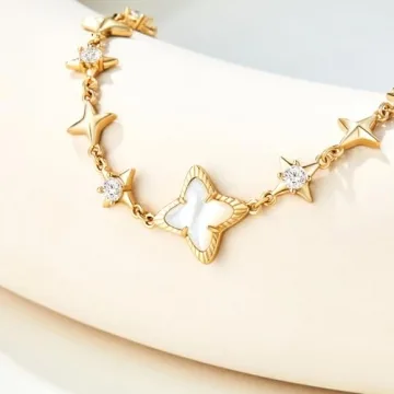 Cicy Bell 18k Gold Plated Adjustable Bracelet with Zirconia