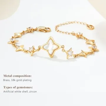 Cicy Bell 18k Gold Plated Adjustable Bracelet with Zirconia