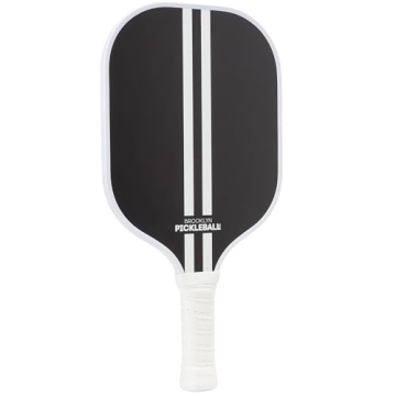 Brooklyn Pickleball Co. | Carbon Fiber Paddle | USAPA Approved | Honeycomb Core | Cushioned Grip | Single Pickle-Ball Racket | 2024 Black Racing Stripe Pickle Ball Paddles