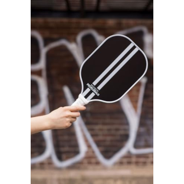 Brooklyn Pickleball Co. | Carbon Fiber Paddle | USAPA Approved | Honeycomb Core | Cushioned Grip | Single Pickle-Ball Racket | 2024 Black Racing Stripe Pickle Ball Paddles