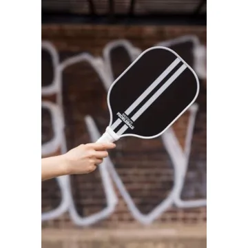 Brooklyn Pickleball Co. | Carbon Fiber Paddle | USAPA Approved | Honeycomb Core | Cushioned Grip | Single Pickle-Ball Racket | 2024 Black Racing Stripe Pickle Ball Paddles