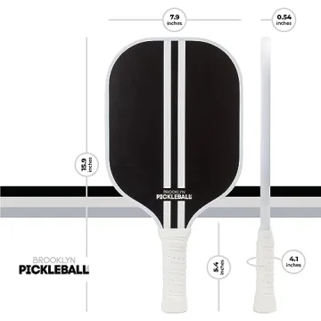 Brooklyn Pickleball Co. | Carbon Fiber Paddle | USAPA Approved | Honeycomb Core | Cushioned Grip | Single Pickle-Ball Racket | 2024 Black Racing Stripe Pickle Ball Paddles