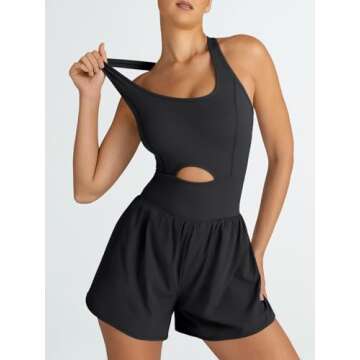 AUTOMET Womens Rompers Jumpsuits Casual One Piece Bodysuits Sleeveless Workout Outfits Yoga Fashion Tank Top