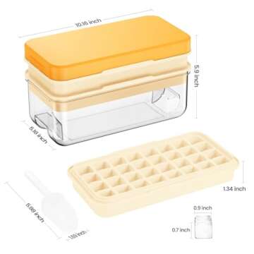 PHINOX Flexible Ice Cube Tray with Lid & Bin