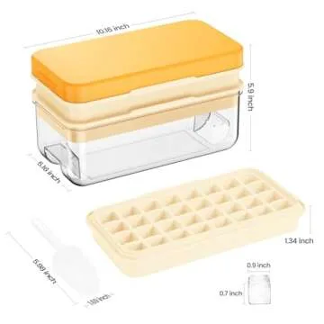 PHINOX Flexible Ice Cube Tray with Lid & Bin