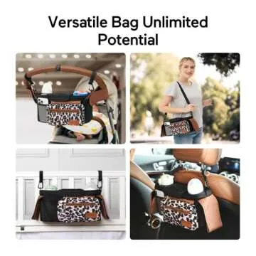 Momcozy Universal Stroller Organizer with Insulated Cup Holder Detachable Phone Bag & Shoulder Strap, Fits for Stroller like Uppababy, Baby Jogger, Britax, BOB, Umbrella and Pet Stroller