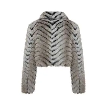 Bellivera Womens Faux Fur Leather Jacket Fleece Cropped Warm Fluffy Coat Fashion Soft Zip Outerwear 3671 black XXL