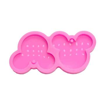 Guratapa Shiny Glossy Cute Mouse Head Shape Silicone Molds for DIY Craft Keychain Polymer Clay Mold Epoxy Pendant Resin Crafting Making Cake Decoration Fondant Mould