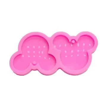 Guratapa Shiny Glossy Cute Mouse Head Shape Silicone Molds for DIY Craft Keychain Polymer Clay Mold Epoxy Pendant Resin Crafting Making Cake Decoration Fondant Mould