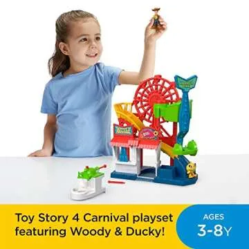 Fisher-Price Imaginext Preschool Toy Disney Pixar Toy Story 4 Carnival Playset with Woody Figure for Pretend Play Kids Ages 3+ Years