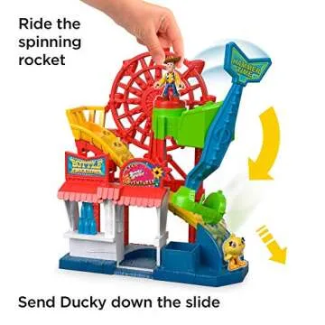 Fisher-Price Imaginext Preschool Toy Disney Pixar Toy Story 4 Carnival Playset with Woody Figure for Pretend Play Kids Ages 3+ Years