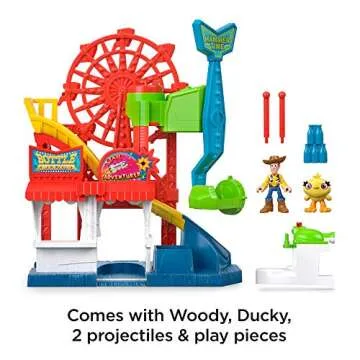Fisher-Price Imaginext Preschool Toy Disney Pixar Toy Story 4 Carnival Playset with Woody Figure for Pretend Play Kids Ages 3+ Years