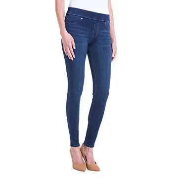 Liverpool Womens Sienna Legging Pull-On Denim Jean Pants, San Andreas Dark, 6