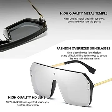 Stylish Oversized Sunglasses for Women - UV Protection & Trendy Design