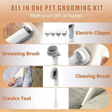 FIXR Dog Grooming Vacuum, Pet Vacuum Grooming Kit,11000Pa Powerful Dog Hair Vacuum, 2.5L Large Capac...