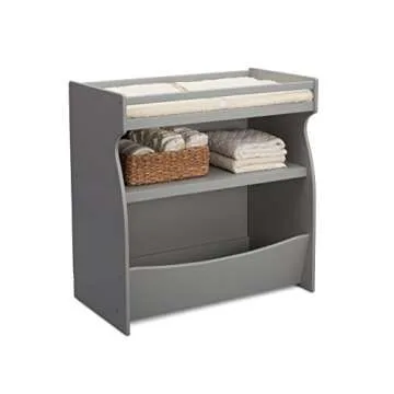 Delta Children Grey 2-in-1 Changing Table with Storage